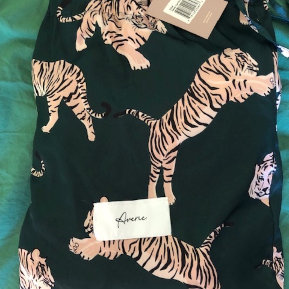 NWT AVERIE GREEN TIGER PAJAMAS - Picture 2 of 7
